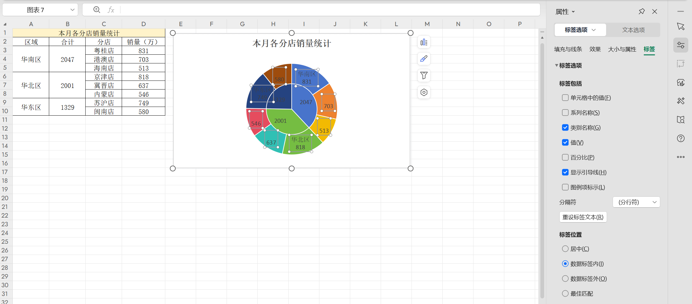 Excel双层饼图如何制作?实用方法分享,小白也能快速上手做数据可视化-趣帮office教程网