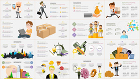 40页矢量扁平化人物PPT素材