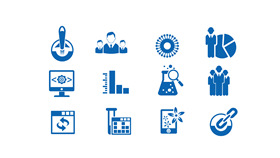 可编辑精致蓝色商务PPT小图标