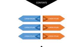 两列立体箭头PPT目录模板