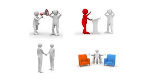 3D小人沟通交流PPT素材