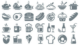 食物水果饮料餐具PPT小图标