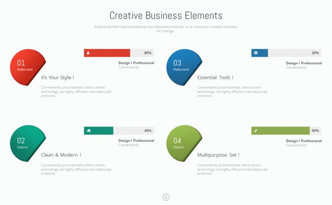 四项数据比较PPT素材