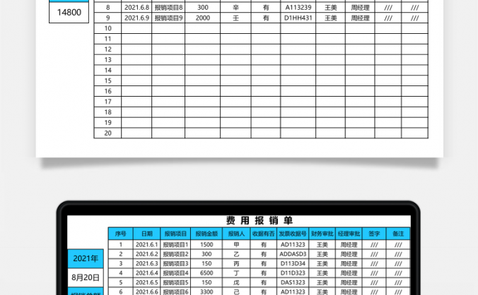 财务报表费用报销单