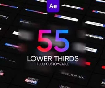AE/PR模板-55组现代时尚文字标题字幕条动画 Lower Thirds